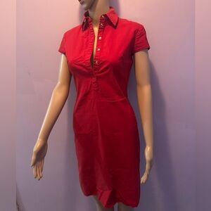 Classic Red Button-Up Dress